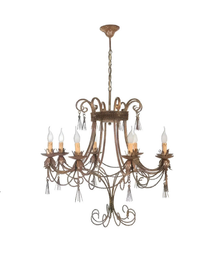 Deckenleuchter Lüster Kronleuchter Deckenlampe Lampen Gold Metall Art