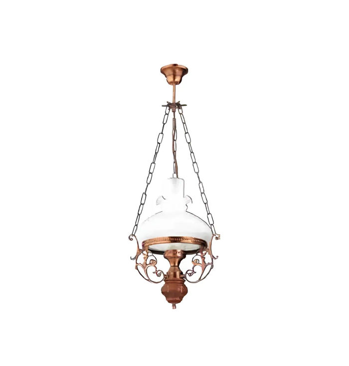 Lampe Deckenleuchter Lüster Kronleuchter Deckenlampe Glas Braun Barock
