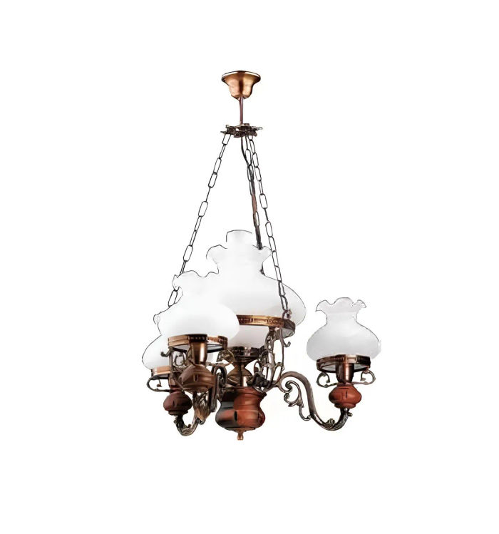 Deckenleuchter Lüster Kronleuchter Deckenlampe Lampe Glas Braun Barock