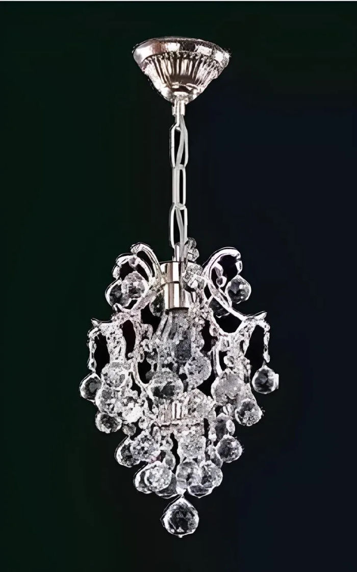 Luxus Deckenleuchter Lüster Kronleuchter Deckenlampe Kristall Silber