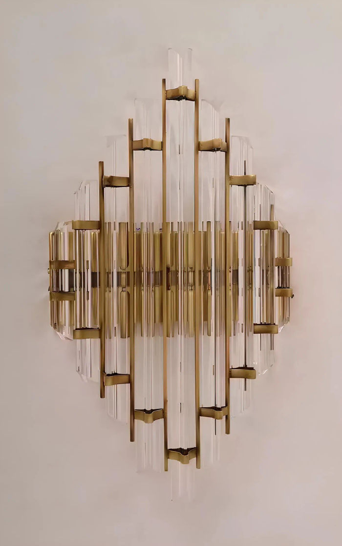 Wandlampe Wand Leuchten Lampen Crystal Wohnzimmer Luxus gold