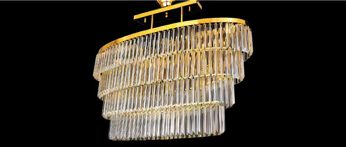 Kronleuchter Decken Pendel Luxus Kristall Gold Wohnzimmer Kronleuchter