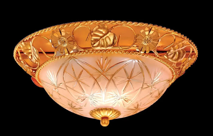 Lüster Deckenleuchter Kronleuchter Deckenlampe Gold Glas Lampen Metall