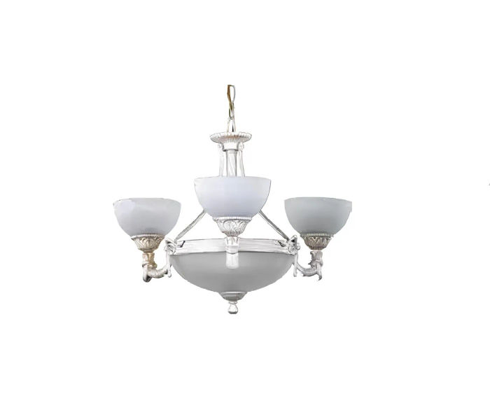 Kronleuchter Deckenleuchter Lüster Modern Deckenlampe Weiß Glas Lampen