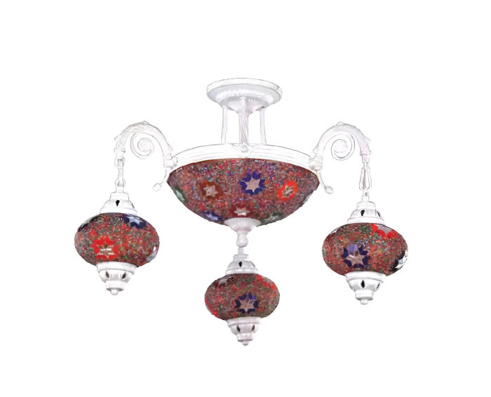 Deckenleuchter Lüster Kronleuchter Deckenlampe Lampen Glas Art Weiß