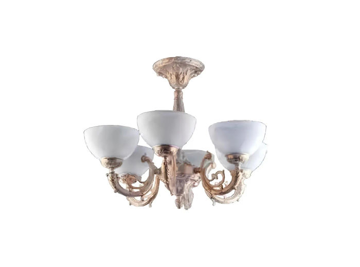 Deckenlampe Lüster Deckenleuchter Kronleuchter Lampe Glas Beige Art