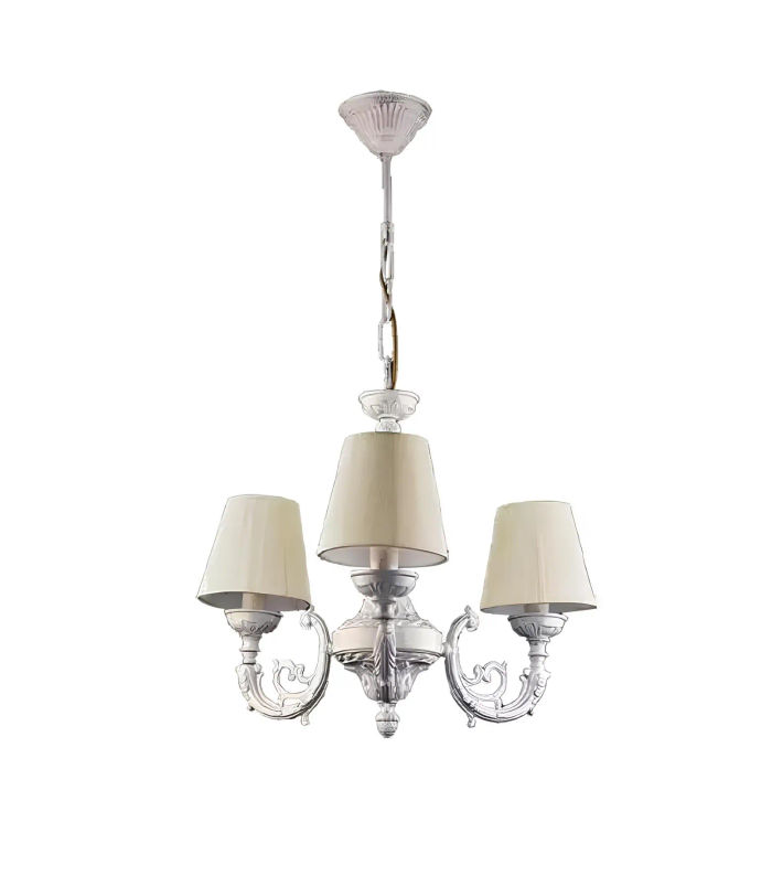 Kronleuchter Deckenleuchter Lüster Deckenlampe Lampen Zink Weiß Art