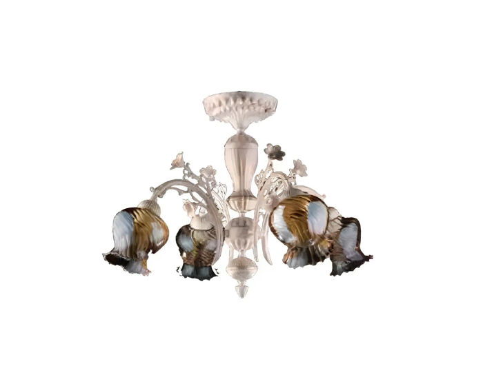 Deckenlampe Deckenleuchter Blumen Lüster Kronleuchter Lampe Glas