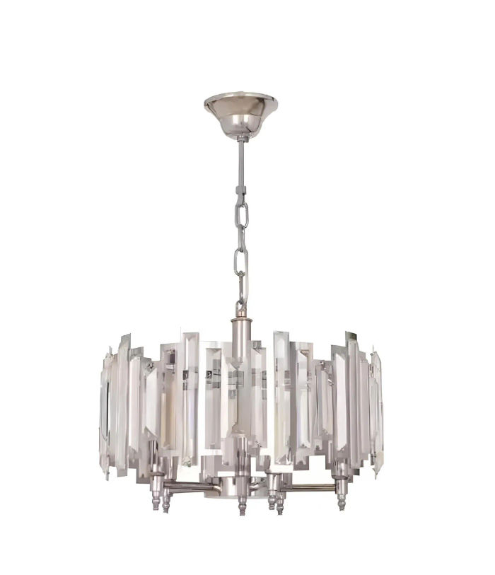 Runde Lampe Leuchte Silberne Deckenleuchte Beleuchtung Lampe 50x65cm