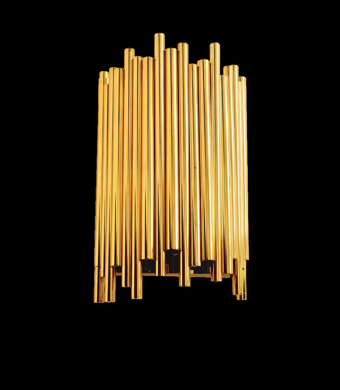 Wandleuchter schön Stil Moderne Wohnzimmer Metall Base neu gold