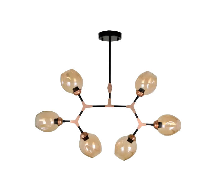 Deckenlampe Lüster Kronleuchter Deckenleuchter Modern Glas Beige Neu