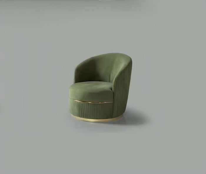 Sessel Einsitzer 1 Sitzer Polster Sitz Designer Textil Sitz Stoff Modern Runder