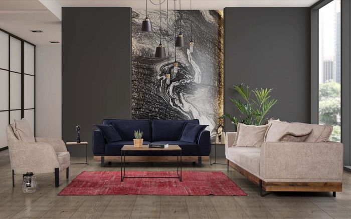 Sofagarnitur 331 Sitz Garnitur Sofas Sofa Couch Polster Holz Sitzcouch Textil