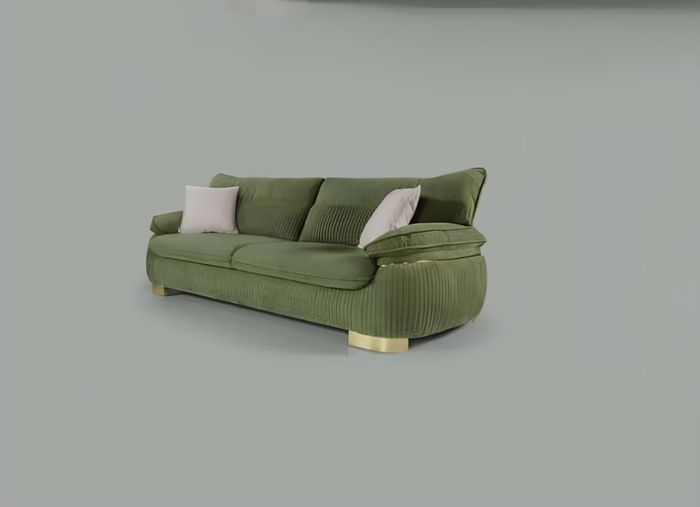 Textilsofas Couch Polster Möbel Moderner Dreisitzer Neu Farbe Grün 3 Sitz