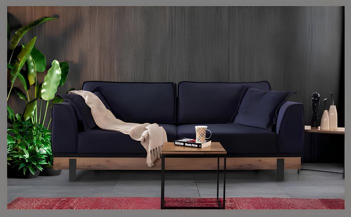 Design Dreisitzer Couch Polster Sofa Moderne 3er Sofas Zimmer Möbel Schwarz Neu