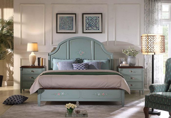 Bett 2x Nachttisch 3 tlg. Schlafzimmer Set Design Modern Luxus Schlafzimmer Neu
