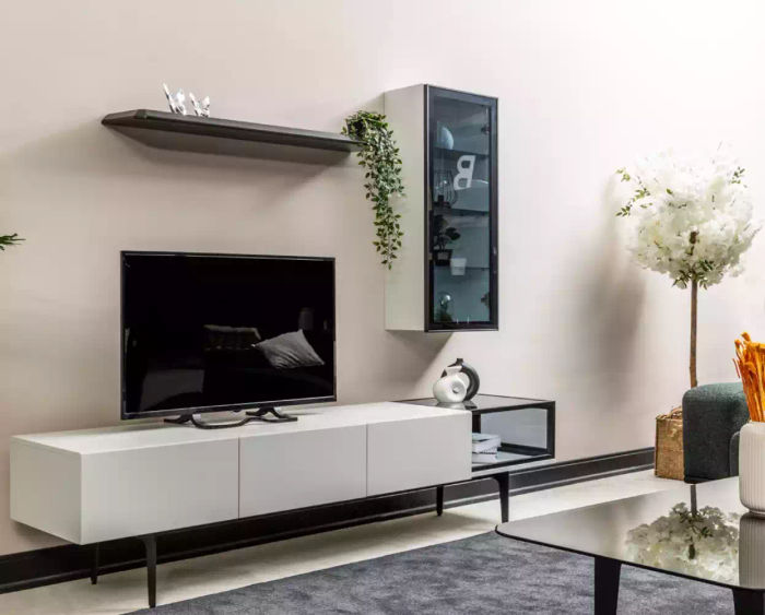 rtv Lowboard Wandschrank Holz Wandregal Wohnzimmer Modern Design Möbel