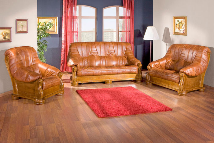 2 Sitzer Sofa Klassisch Leder Sofagarnitur Rindsleder Sofas Polster Couchen Neu