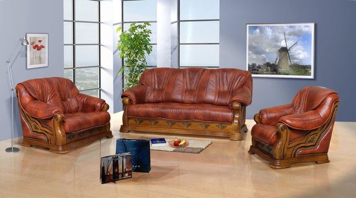 2 Sitzer Sofa 100% italienisches Rindsleder Sofa Couch Poster Klassisch Leder