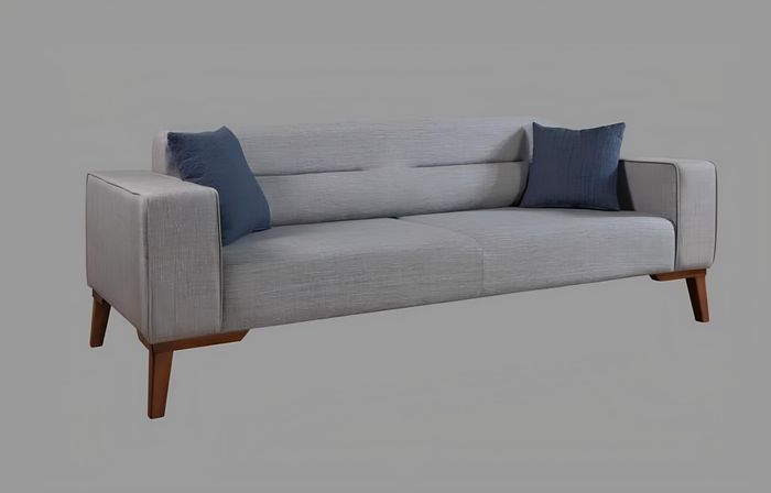 Polster Sitz Couch 3 Sitz Graue Sofa Sofas Couchen Textil Stoff Dreisitzer Stoff