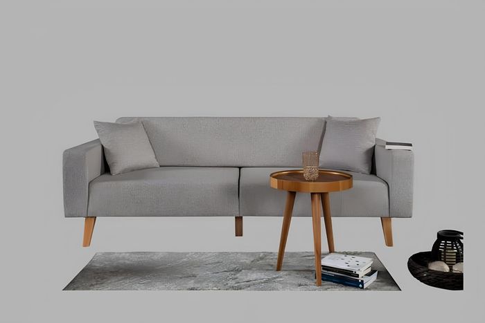 Couch Polster Textil Couchen Sitz Wohnzimmer Sofa Dreisitzer Grau 3 Sitz Möbel