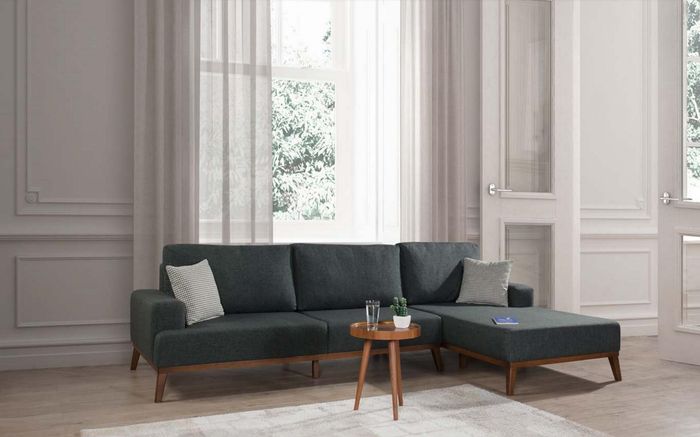 Ecksofa L-Form Garnitur Textil Sitz Wohnzimmer Polstermöbel Ecke Sofa Neu