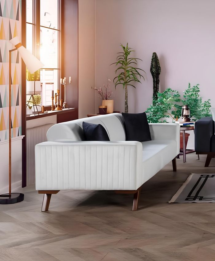 Sofas Polster Couch Dreisitzer Sofa Modern Couchen Möbel Weiß Samt Textil Neu