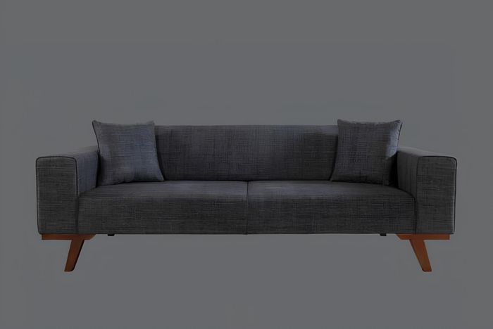 Schwarz Sofa 3 Sitzer Textil Sofas Couch Polster Möbel Dreisitzer Couchen 3er
