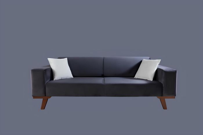 Wohnzimmer Sofa 3 Sitzer Couch Möbel Holz Schwarz Polster Möbel Sofa Couchen Neu