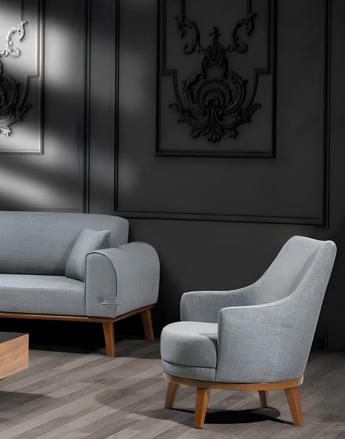 Sofagarnitur 3 + 3 + 1 Sitzer Set Design Sofa Polster Couchen Couch Modern Samt