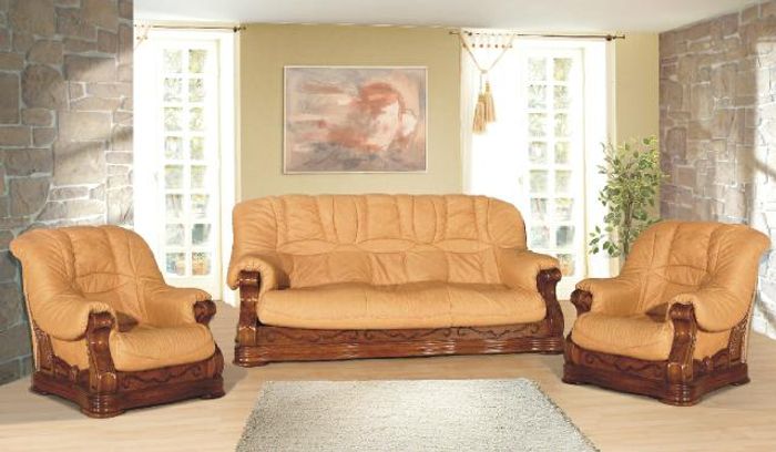 100% Vollleder Sofagarnitur 3+1 Sitzer Couch Sofa Luxus Wohnzimmer Möbel Leder