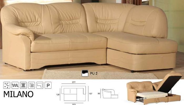 Schlafsofa Ledersofa Ecksofa Eck Couch Sofa Mit Bettkasten & Bett funktion NEU