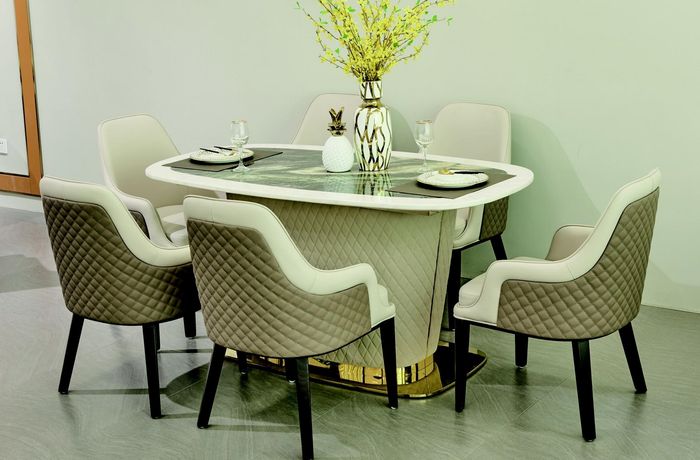 Komplett Set Esstisch + 6 Stühle Esszimmer Garnitur Ess Gruppe Tisch Tische 7tlg