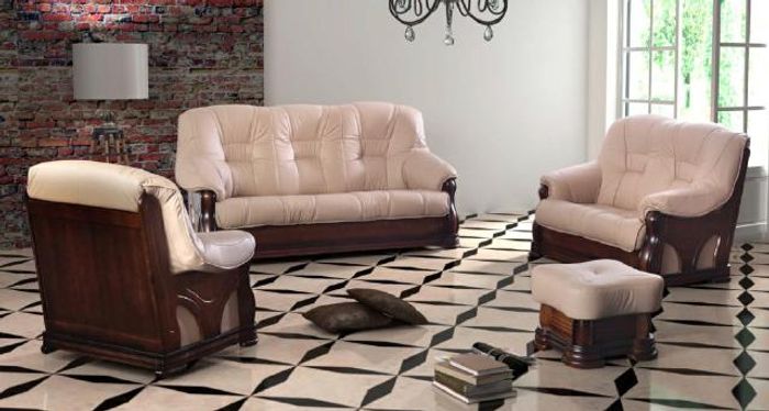 2+1 Sitzer Edle Sofagarnitur Polster Neu Sofa Couchen Couch 100% Echtes Leder