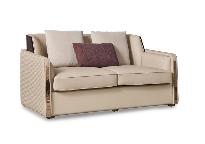 Sofa Couch Design Polster Modern Grau Textil Stoff Sofas 2 Sitzer Zweisitzer Neu