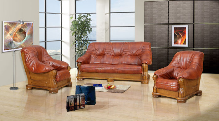 Luxus 100% Vollleder Sofagarnitur 3+1 Sitzer Couch Sofa Wohnzimmer Möbel Leder