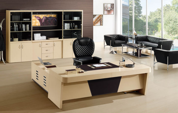 Chef Schreibtisch Aktenschrank Arbeitszimmer Einrichtung Regal Büro Set 2tlg.