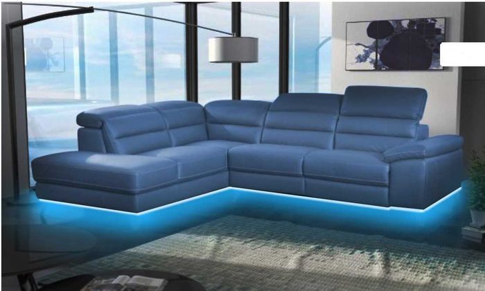 Wohnlandschaft Couch Polster Automatik Kino Leder Sitz Garnitur Eck Schlafsofa