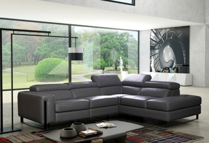 Wohnlandschaft Automatik Sofa Couch Polster Ecke Garnitur Ledersofa Ecksofa Neu