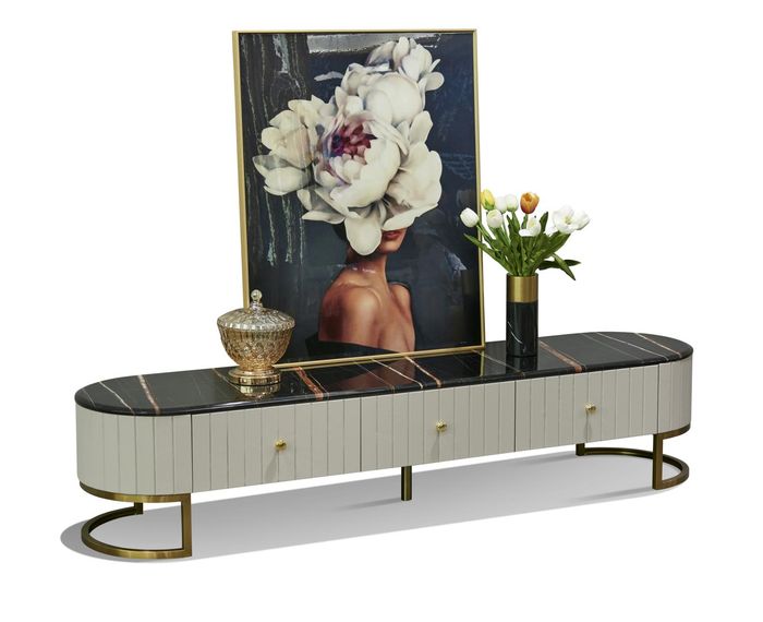 Luxus Design Kommode Anrichte Side Lowboard Schrank Wohn Zimmer Sideboards 200cm