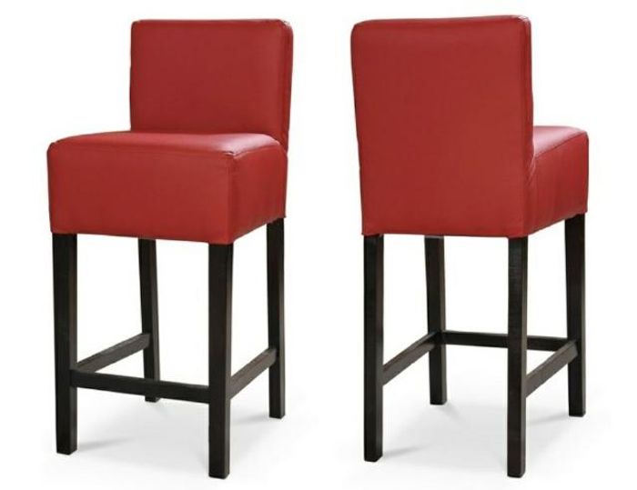 Barhocker Hocker gepolstert Premium Kunstleder oder Echtleder Gestell Buche Neu