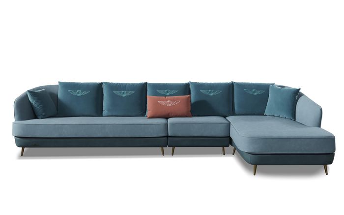 Sofa Ecksofa L Form Wohnlandschaft Designer Couch Polster Sitz Garnitur Textil