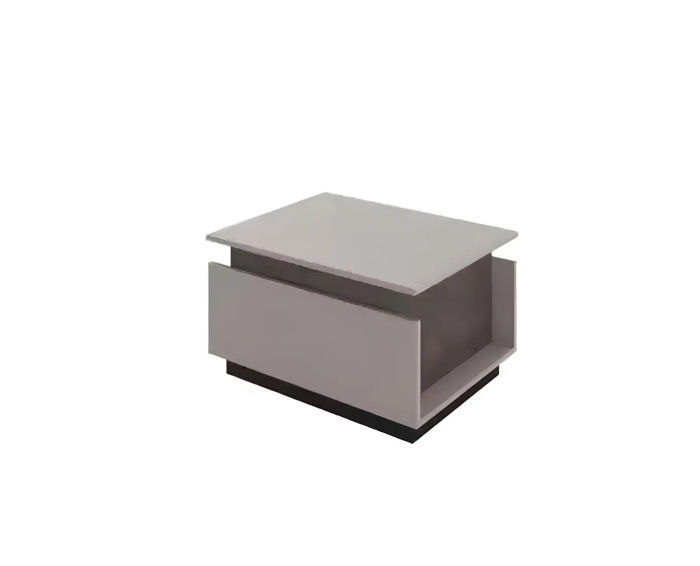 Grauer Designer Couchtisch mit Ablageflächen Arbeitszimmermöbel Holzmöbel