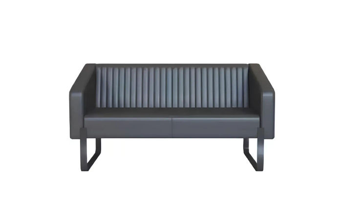 Sofa 3 Sitzer Designer Sofa Couch Polster Sofa Couchen Holz Textil Grau