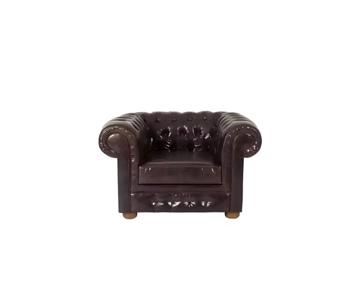 Holz-Sessel in Natur mit Textilbezug, eleganter Stil