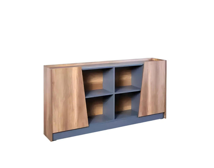 Arbeitszimmer Bücherregal Schrank Holz Regal Vitrine Braun Modern