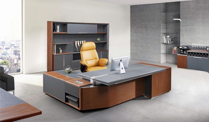 Design Luxus Möbel 2-tlg Büro Set Schreibtisch Schrank Einrichtung Chef Tisch