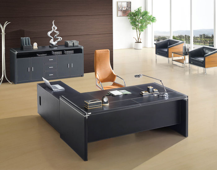 Moderne Büromöbel Ecke Schreibtisch Chef Schreibtisch + Kommode 2tlg. Set Neu
