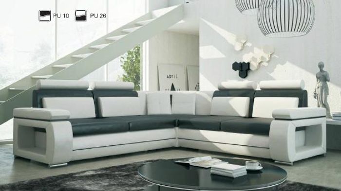Ledersofa Ecksofa Polster Leder Textil Stoff Sofa Couch Ecke Neu Wohnlandschaft