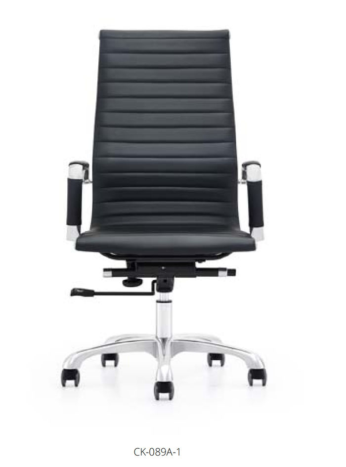 Moderner Kunstleder-Sessel in Schwarz mit Edelstahlrahmen